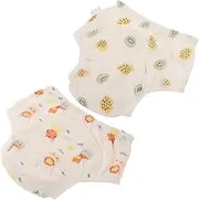 CATIEBYE Infant Diaper Pants 2 Pack Cotton Diaper Training Pants for Boys Girls Leakproof Washable Training Pants for Newborns