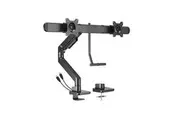 Brateck Gas Spring Dual Monitor Arm With USB-A/C Ports - Black [LDT81-C022UC-B]
