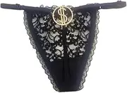 [Generic] Rhinestone Dollar Sign Pendant Thong Waist Body Chain Bikini Crystal Underpants Belly Body Chain Crystal Thong G String Body Jewelry for Women Party