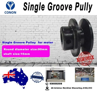 Single groove Pulley 90mm shaft size 5/8" 16mm bore Cast Iron screws V Section A