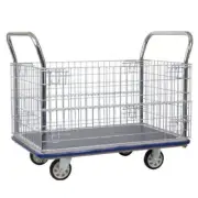 Jumbo Heavy-Duty Flat Bed Truck Folding Wire Mesh Sides bulk Collection Trolley