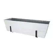 ACHLA Large Flower Box, Brackets for 2 x 6 Railings, Cape Cod White - C21W-K6