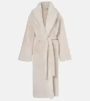 [Nour Hammour] Nour Hammour Isadora shearling wrap coat AU 14 white