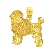 14K Gold Long Haired Poodle Pendant