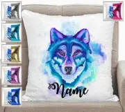 Personalised Wolf Magic Sequin Mermaid Pillow Cushion Cover 6 Colour Choices