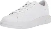 Armani Exchange Men's, Basic, Back Extended Logo, Trainers, Optic White Sneaker