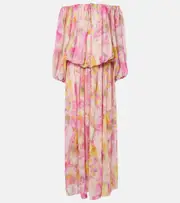 [Blumarine] Blumarine Floral off-shoulder georgette gown AU 12 pink
