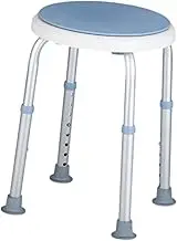 Abbraccia Rotating Shower Chair Bath Stool Elderly Comfortable Non Slip Shower Seat Tub Chair for Hotel Travel Kitchen Living Room, Light Blue