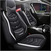 ESMOPA Car Seat Covers Universal Fit for Hyundai Palisade Tucson KONA IONIQ Grandeur RM16 New SantaFe i20 i10 matrix ix35 Compatible with car seat coversBlack and White Deluxe Edition