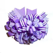 Puppy Bows ~ BIG bow loopy purple 4" dog hair bow or collar slide bands or