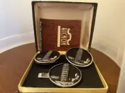 Vintage Hickok Silver Tone Leaning Tower of Pisa Cufflinks Tie Clip New In Box