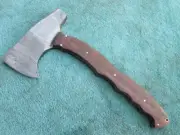 Damascus Hiking Axe , Superior Hand Forged Damascus Steel Full Tang Camping Axe