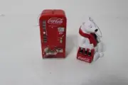 2 NEW 2017 COCA COLA Christmas Ornaments Polar Bear Coke Machine Red White 3.5"