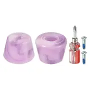 Roller Skate Toe Stops with Screwdriver Brake Stoppers Block, Mixed Purple White