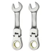 2pcs Flex Head Ratchet Wrench 7/16" SAE 72 Tooth 12 PT Ratcheting Wrench