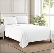 Split King Sheets - Breathable Luxury Sheets with Full Elastic & Secure Corner Straps Built in - 1800 Supreme Collection Extra Soft Deep Pocket Bedding Set, Sheet Set, Split King Size, White