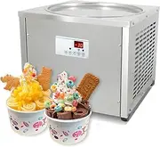 Kolice table top 45cm (18 inches) single round ice pan machine fried ice cream machine/fry ice cream roll machine with refrigerant, AUTO DEFROST and PCB of smart AI temp. controller