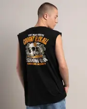 [The Mad Hueys] The Mad Hueys Men's Caught Fk All Muscle Tank Top in Black Size XL XL Black
