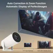 Mini Portable Projector 4K 1080P, Smart Projector With Automatic Horizontal Corr