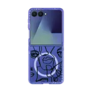 Galaxy Z Flip7 Impact Magnetic Case FACE MOSAIC SKETCH 4 CLEAR CASE IPHONE, ABSTRACT MINIMAL PEOPLE MEN ILLUSTRATION By Ebi Emporium