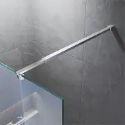 Adjustable length 700-1200mm Shower Screen Stainless Steel Support Bar Glass Panel Fixation, Silver