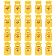 20pcs Cord Lock Single Hole Spring Toggle Stopper for Drawstring, Yellow
