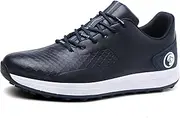 [SDEQA] Waterproof Golf Shoes for Mens Spikeless Outdoor Leather Golf Sport Training Breathable Golf Trainers Big Size