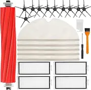 YBVABE Q7 Kit for Roborock Q7 Max / Q7 Max+ / Q7+ Robot Vacuum Cleaner Replacement Accessories 23Pack with Rubber Roller Brush, 4 Filters, 5 Mop Cloth, 10 Side Brushes, 3 Cleaning Tools