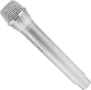 Plastic Fake Microphone for Costume Realistic Rock Star Microphone Toy for Karaoke Stage Practical Use Party Favor Decorative Props (Silver)
