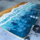Ocean Wave Epoxy wood Resin Table Top, Resin Coffee Table Ocean Wave Resin Tops