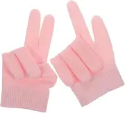 Healvian 1 Pair Moisturizing Hand Mask Foot Mask High Elastic Gloves Crown Bow Clip Exfoliating Mask Spandex Gloves Silverware Elegant Black Bows Hand Peel Mask Pink Care Skin Gel
