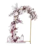 Gold Metal Wedding Arch Backdrop Stand - 7.2 FT, Rustic Style