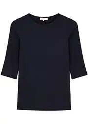 Vince Ribbed Stretch-jersey top - Navy - L L