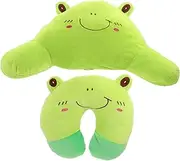 CORHAD 2pcs Adorable Frog Plush Backrest Cushions Creative Throw Pillows for Comfortable Support Pads for Chair for Napping and Playtime