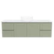New England Joinery 1500mm Diadem Centre Basin SilkSurface Top Wall Hung Vanity