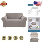 Protective Stretch Sofa Cover for Loveseat 58"-70" - Elegant Taupe Jacquard