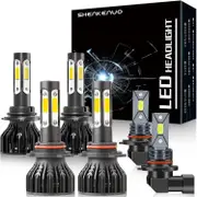 For Dodge Ram 1500 2500 3500 2-headlamps 2009-2012 9008 Led High/low Beam Headlights,+9145 Led Fog Light Bulbs,4pcs High Quality (With Projector) 2...