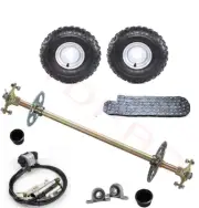 740mm Rear Axle Kit Brake Assembly 6" Wheels for Go Kart ATV Quad Drift Trike