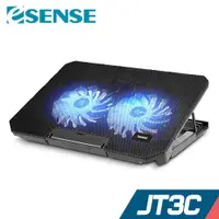 在飛比找蝦皮商城優惠-Esense E-C2 冷光雙風扇筆電散熱墊【JT3C】