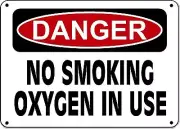Danger Sign - No Smoking Oxygen In Use - 10"x14" OSHA Sign