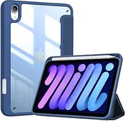 ProCase Smart Case for iPad Mini A17 Pro 7th 6th Generation 8.3" 2024 2021, Protective Cover with Pencil Holder for iPad Mini 7 (A2993 A2995 A2996) Mini 6 (A2567 A2568 A2569) 8.3 Inch -Navy