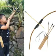Archery Kids Outdoor Toys Wooden Bow & Arrows Quiver Set Target Game Stage props