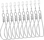 ibasenice Fishing Lure Quick Clips 10pcs Stainless Steel Fishing Swivel Snap for Locking Tackle