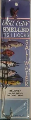 Eagle Claw 5/0 Snelled Saltwater Fishing Hooks