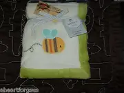 CARTER'S BABY BLANKET BEE IN THE POND BUMBLE PLUSH SOFT WHITE SNUGGLE BOY GIRL