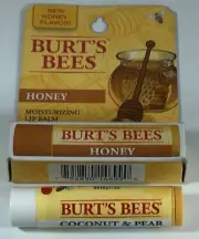 2 Burts Bees Lip Balms 1 Honey & 1 Coconut Pear Brand New