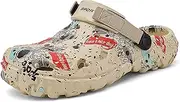 [SECHRITE] Men's Clogs Athletic Sports Outdoor Slip-on Mules with Cushion Beach Non Slip Home Sandals with Adjustable Back Strap - River Edge