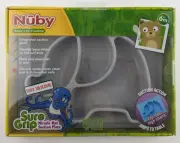 Nuby Sure Grip Miracle Mat Section Plate Elephant Grey Silicone 6m+ NEW