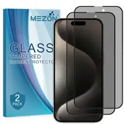 [2 Pack] Privacy Anti-Spy Full Coverage Apple iPhone 15 Pro Max (6.7") Tempered Glass Premium 9H HD Screen Protectors by MEZON (iPhone 15 Pro Max, Privacy) – FREE EXPRESS