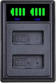 Jiimhte Digital Camera Battery Charger - Battery Charger Pack - Camcorder Charging Replacement, Portable, Led Display for Women, Men, Backpacks